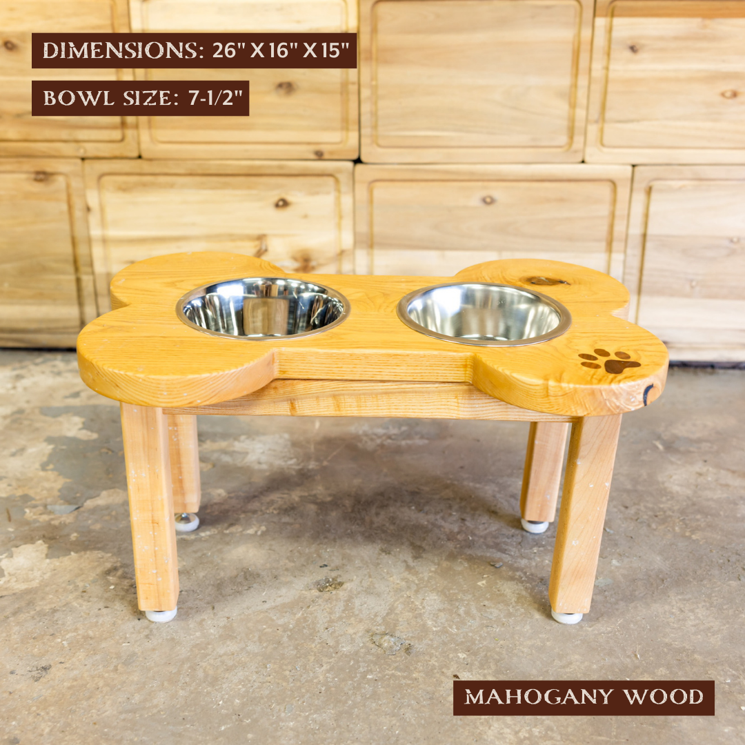 Blue Lacy Bone-Shaped Dog Feeding Station