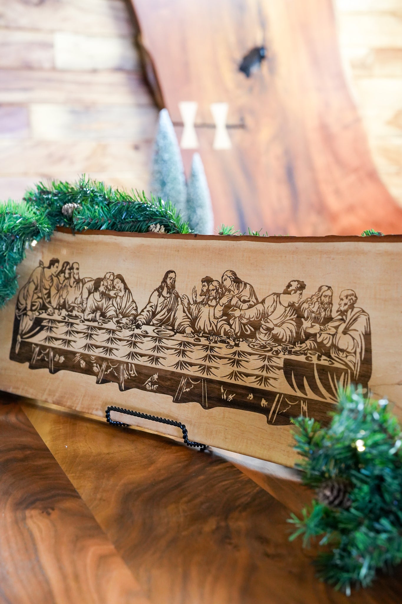 Last Supper Pecan Wood Plaque