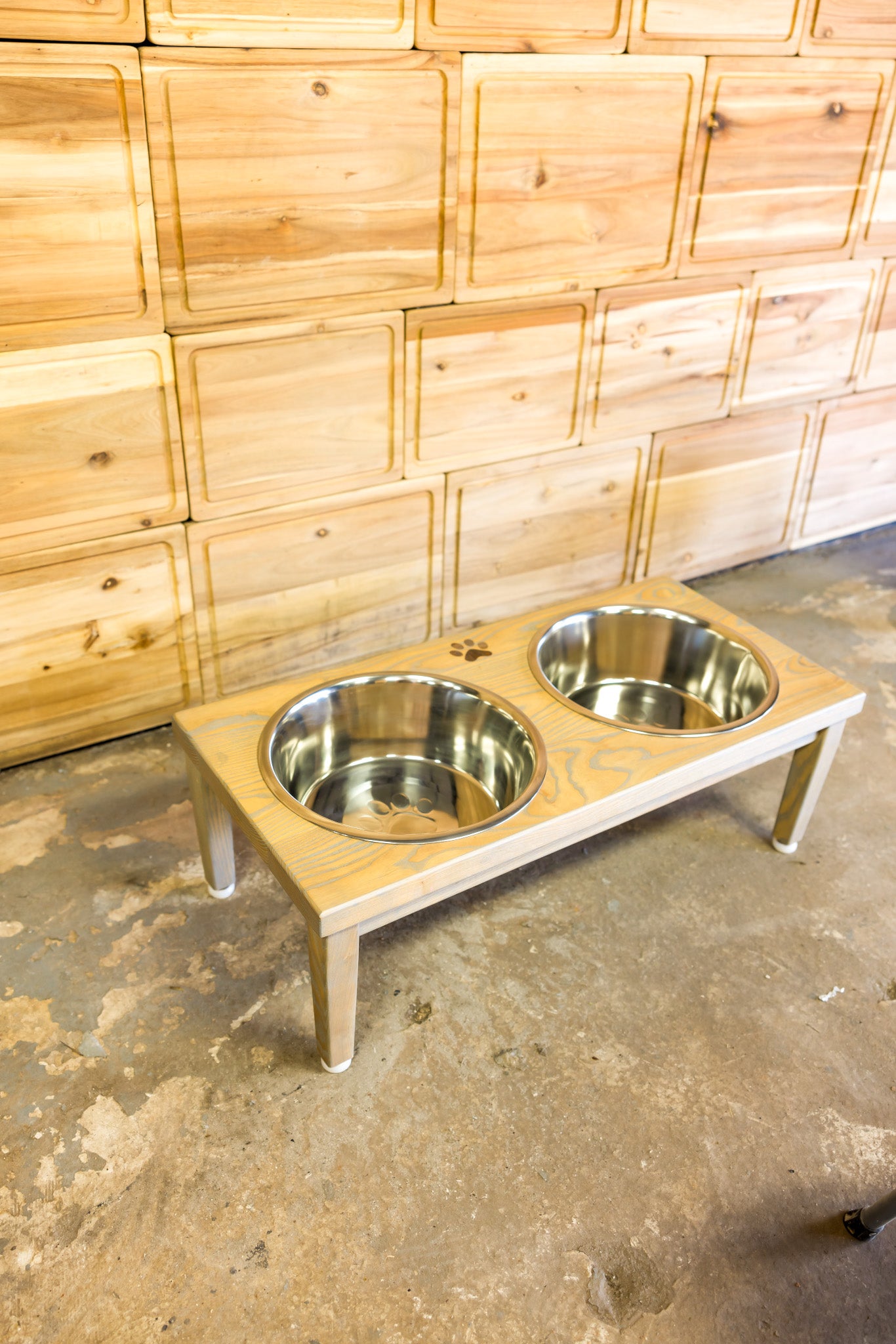 Blue Lacy Dog Feeding Station